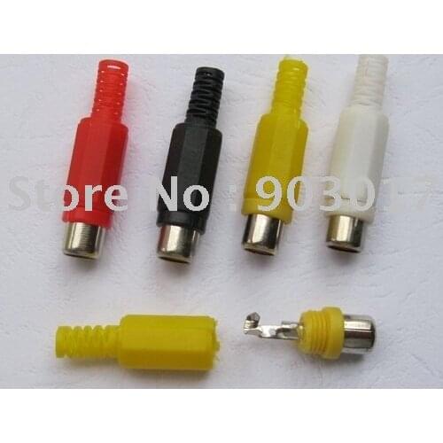 Solder RCA Female Jack Audio Video Adapter Connector 4 Colors Red Black White and Yellow 120 Pcs Per Lot Hot Sale