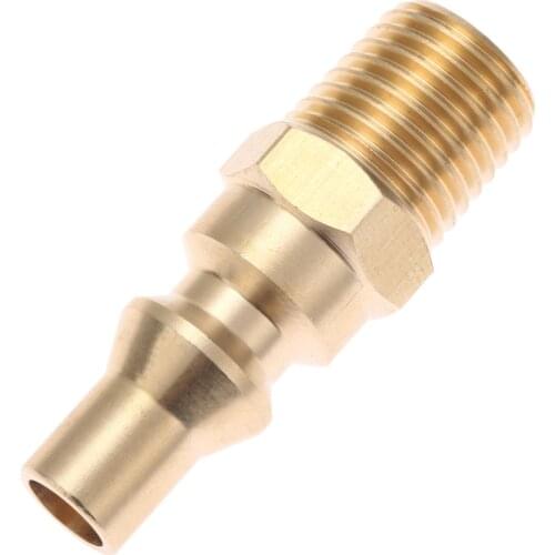 Propane Brass Quick Connect Fitting Adapter- Male Plug x 1/4Inch NPT for RV BBQ