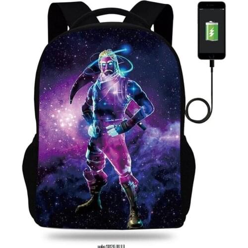 Casual Fortnite Usb Charge Backpack Boys Girls School Bag Men Women Rucksack School Bag Teens Daily New Fortres Knapsack