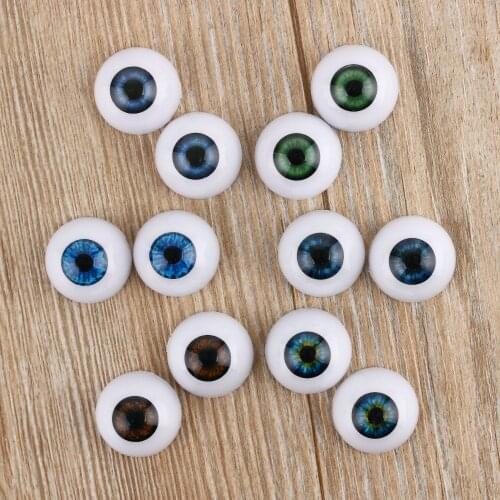 1Pair 20/22/24mm Realistic Half Round Hollow Back Fake Eyes Eyeballs for DIY Mask Doll Bear Animal Making Doll Toys