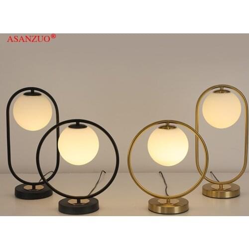 Nordic postmodern minimalist personality creative decoration living room bedroom bedside lamp glass table lamp
