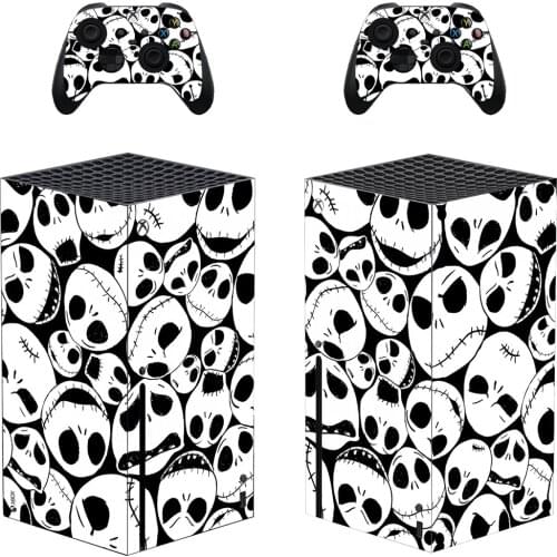 Skull Style Xbox Series X Skin Sticker for Console & 2 Controllers Decal Vinyl Protective Skins Style 1