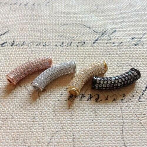 High Quality Promotion Zircon Copper 24*8MM Bend Necklace Charm Jewelry Pendant