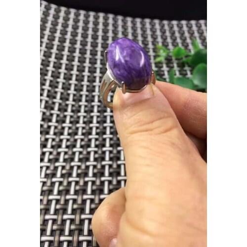 Fine Jewelry>>Ring 925 sterling silver natural purple dragon crystal ring