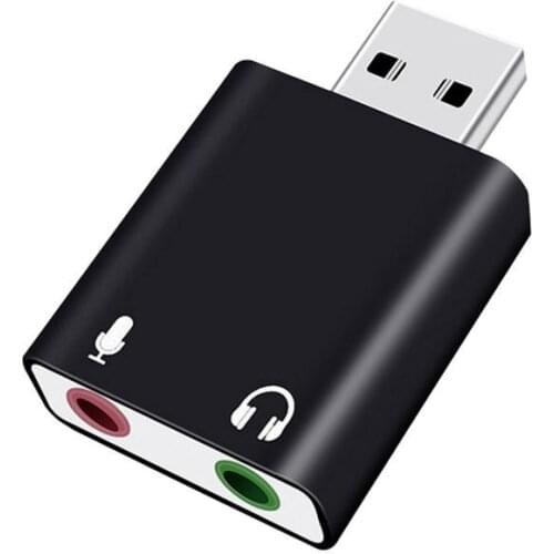 USB 7.1 Sound Card USB Audio Interface Headphone Adapter Soundcard For Mic Speaker Laptop Computer External