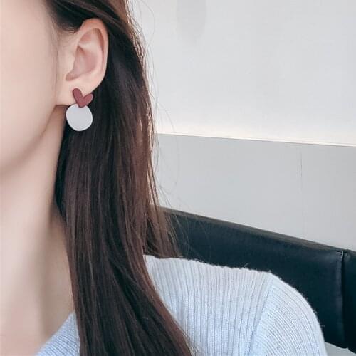 ZWC 2021 Trendy New Brown Earrings Vintage Matte drop Earrings for women Pearl White Fashion Statement Dangle Earring Jewelry