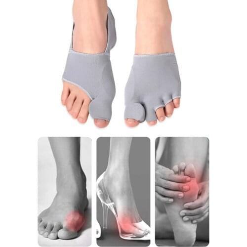 1Pair Toe Separator Hallux Valgus Bunion Corrector Orthotics Feet Bone Thumb Adjuster Correction Sock Straightener Brace 2 Size