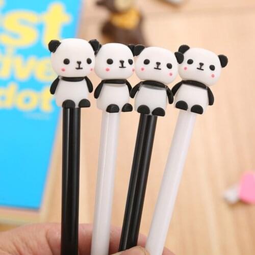 1pcs Bear Gel Pen 0.5mm Kawaii Pen Novelty Stationery Cute Shake Pens Student Black Signing Gens Pens Kawaii School Supplies