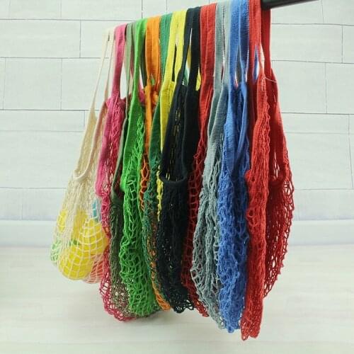 100pcs Multifunction Fruits Vegetable Portable Shopping Net Bag Cotton Mesh Pouch for Sundries Storage Bags