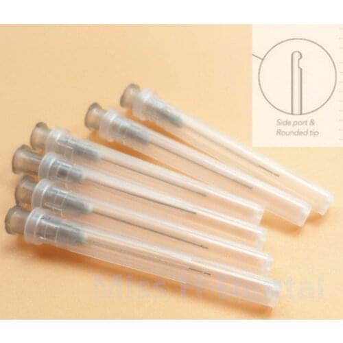 100pcs Dental Endo Irrigation needle tip tips 25G / 27GA / 30G ( End-Closed Side Hole & Plain Ends Notched ) Endo Syringe