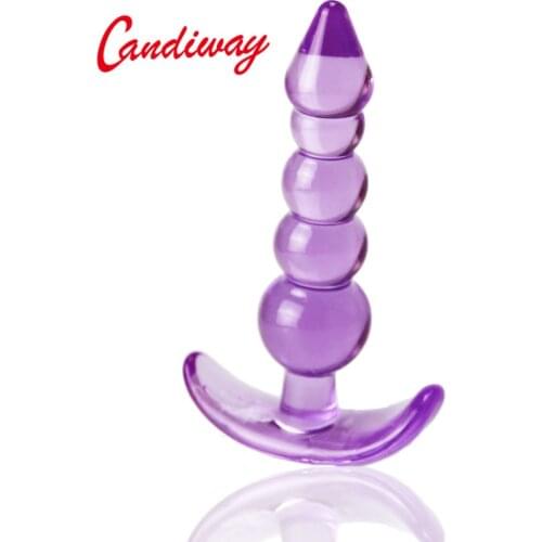 12cm 5Beads Anal Plug Sex Toys for Women Jelly Pagoda Butt plug Balls Prostate massage Gay sex products for men lesbian Shop