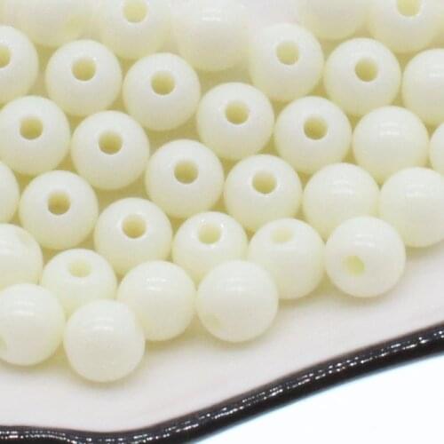 200Pcs 6mm Beige Acrylic Round Ball Spacer Beads For Jewelry Making DIY Jewelry Accessories