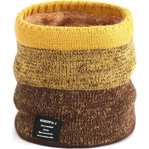 2020 New Knit Women Ring Neck Scarf Winter Warm Print Outdoor Thick Cashmere Cycling Scarves Men Fur Men Bufanda Unisex