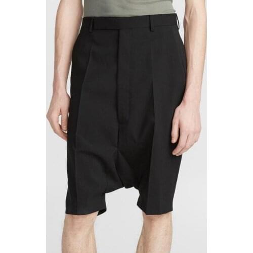 27-46 Original Men Clothing Summer Casual Collapse Shorts Tide Knee Length Hairstylist Gd Casual Low Crotch Shorts Tide Costumes