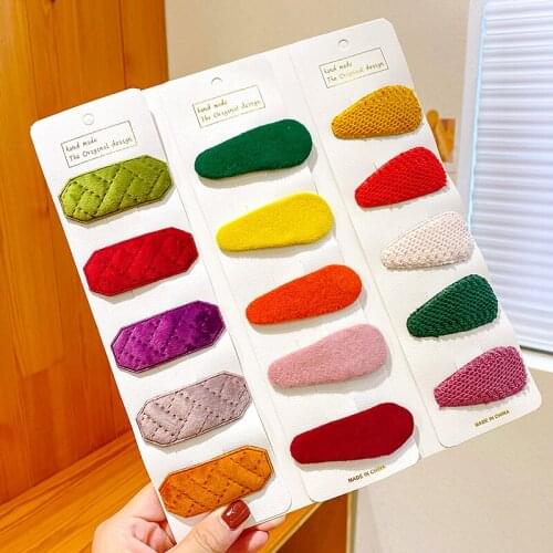 5/15 Pcs/Set Children Cute Sequins Cartoon Scrunchies Rubber Bands Hairpins Girls Geometric Hair Clips Kids Hair Accessories