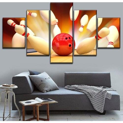 5Panels Bowling Sport painting 5D Diy Diamond Painting cross stitch kits mosaic diamond embroidery full square round drillZP-729