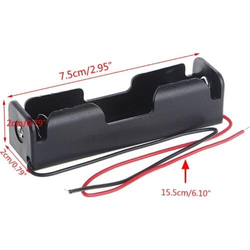 5 Pcs 18650 Rechargeable Battery 3.7V Clip Holder Box Case With Wire Lead E56B
