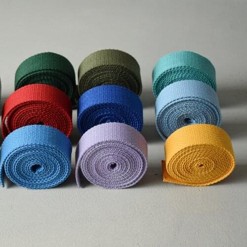 50 yards Width 25mm cotton ribbon in many colors printed webbing ribbon luggage belt strap rope dog pet collar leash harness