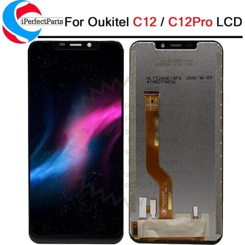 6.18'' For Oukitel C12 Pro LCD Display+Touch Screen Digitizer Assembly replacement For Oukitel C12 LCD display With tools