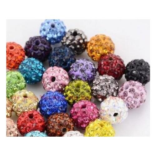 6mm 50pcs/lot mixed white t9754 multicolor Rhinestone round disco ball pave Beads bracelet necklace diy crystal