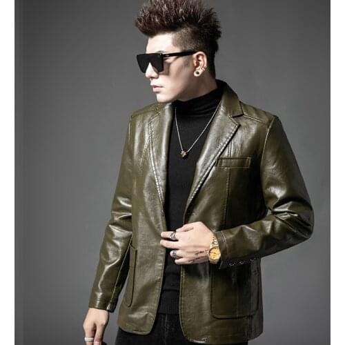 AEMAPE Men's Faux Leather Jackets