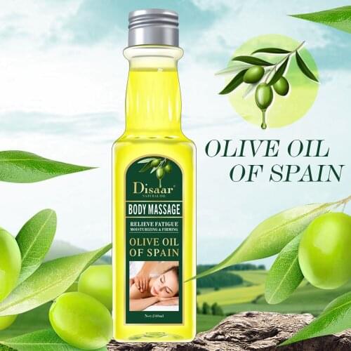 240 ml Disaar Aromatherapy Relaxing Nourishing Organic Olive Essential Body Massage Oil Serum Facial Skin Care Face Natrual