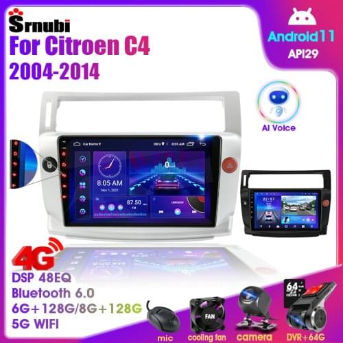 A11 6G+128G Android 10 Car Radio For Citroen C4 C-Triomphe C-Quatre 2004-2014 Multimedia Video Split Screen player RDS DSP GPS
