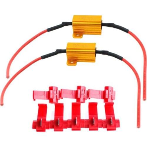 Car LED Light 2pcs Resistance 25W 6ohm Load Resistors for Automobile Turn Signal Lantern License Plate Lamp