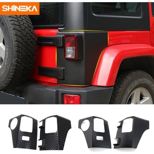 SHINEKA Car Rear Taillight Tail light Lamp Guard ABS Cover Trim Protector for Jeep Wrangler 2007-2016 Car Accessories