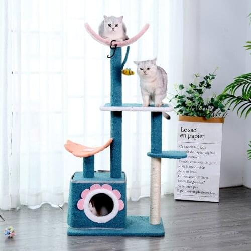 Cat Tree Cat Tower For Large Cats Small Flower Cat Litter Cat Tree One Climbing Column Cat Jumping Platform Cat Accessories