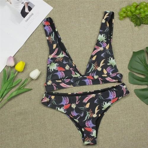 Brand 2019 Sexy Women New Bikini Set Print Padded Swimwear Bathing