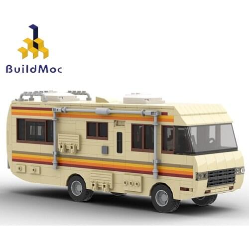 BuildMOC Classic U.S.Drama Movie TV Breaking Bad Walter White Work Car Pontiacl Lab RV Technical Model Building Blocks Toys Gift
