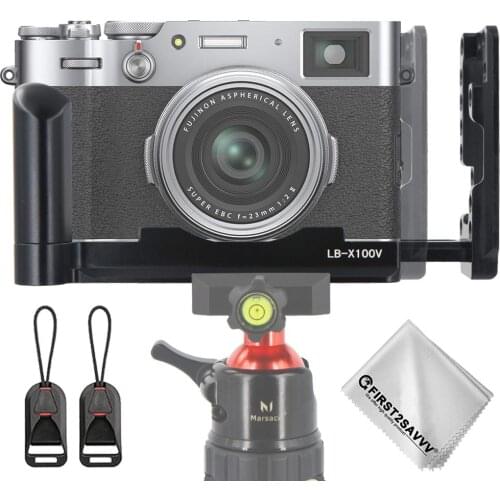 Quick Release L Plate Bracket Holder Hand Grip for Fuji Fujifilm X100V Camera, Benro Arca Swiss Tripod Head