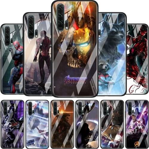 Marvellegends Iron Man Tempered Glass Cover For Honor 30 20 10 9X 8X Lite Pro Plus Phone Case Coque Shell