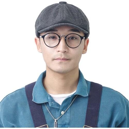 Clape Mens Newsboy Ivy Caps Herringbone Flat Caps Women Tweed Wool 8 Piece Beret Cap Tweed Gatsby Peaky Blinders Driving Hat