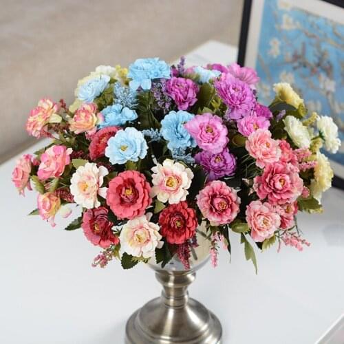 European Style handlebar simulation flower 7 oil painting Peony home decoration wedding photography supplie