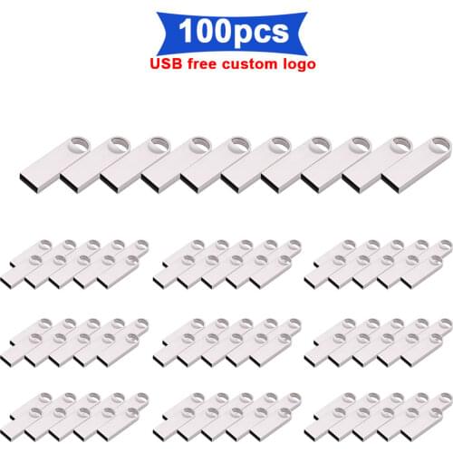 100pcs/lot USB Flash Drives 64GB 128MB Usb 2.0 8GB 16GB 32GB Metal Pen Usb Disk Flash Memory Card Pendrive Stick Free logo