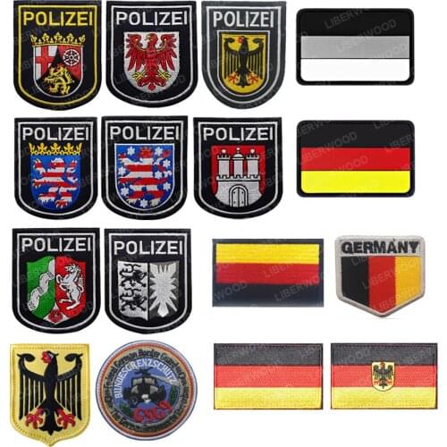 Germany Flag Embroidered Patch Police Eagle Military Patches Tactical Deutschland Emblem Badge Applique DIY Patches for Clothing