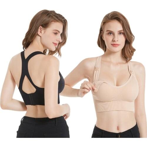 Cotton Breastfeeding Bra Yoga Sporty Maternity Nursing Bras Back Maternity Underwear Breastfeeding Bra With Front Buckle