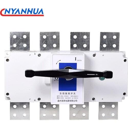 Copper Load Isolation Switch HGL1000 1250A 1600 2000A 3 4p Inside And Outside The Cabinet For Automation System