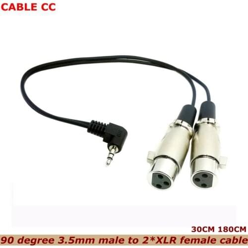 90 Degree 3.5mm Male to 2*XLR Female Cable 1/8" M to XLR X F For Microphone Audio Microphone Audio Cable