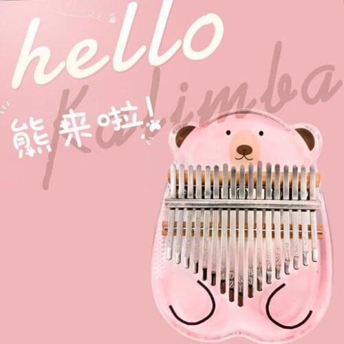 Kalimba 17 Key Acrylic Thumb Piano with Tuning Hammer Phoneme Sticker Mbira Sanza Thumb Piano Finger Keyboard Musical Instrument