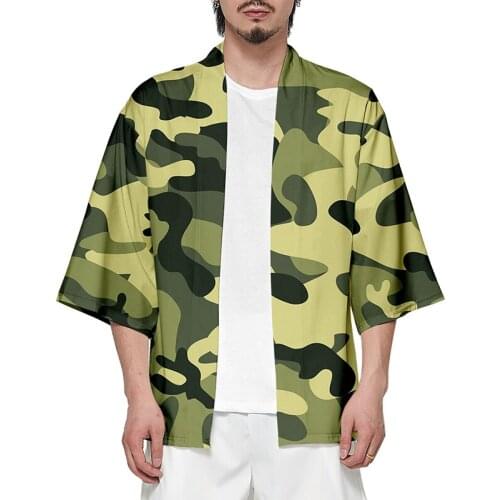 3d Print Colorful Camouflage Kimono Fashion Shirt Men Seven Point Sleeve Tops Casual Sport Unisex 3D Cardigan Jackets Streetwear