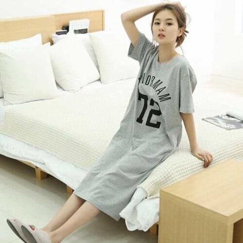 Han edition contracted even dress dress Household to take big yards summer cotton nightgown