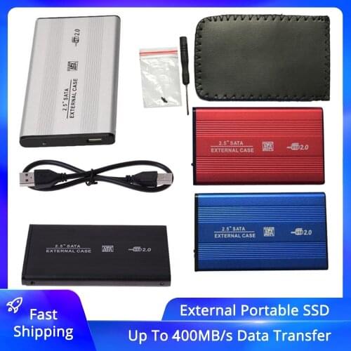 2.5inch USB 2.0 External Hard Drives HDD Enclosure Box 480mbps Support 3TB Aluminum HDD Drive Case for 2.5" SATA Hard Disk Case