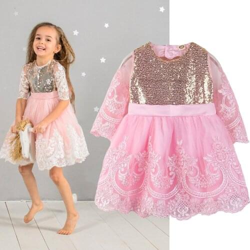 Lace Flower Sequin Girl Dresses With Bow Crystal Lace Up Applique Ball Gown First Communion Dress for Girls Princess Vestidos