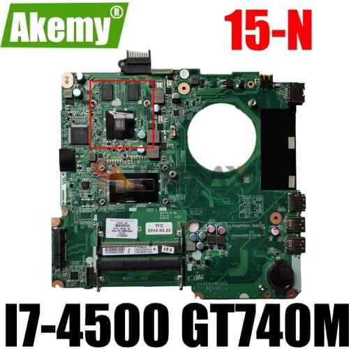 Akemy New For HP Pavillion 14-N motherboard 14 inch laptop SR16Z I7-4500U GT740M DA0U82MB6D0 mainboard N14P-GV2-S-A1 tested ok