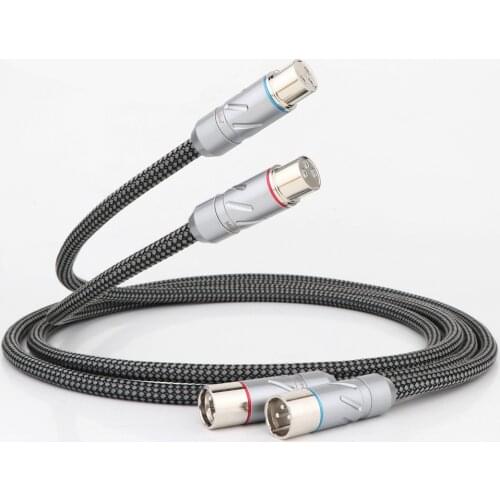 Monosaudio A202X7R 99.998% OFC Copper Silver Plated Balanced Interconnect XLR Cable Pure Copper Rhodium Plated XLR Connectors