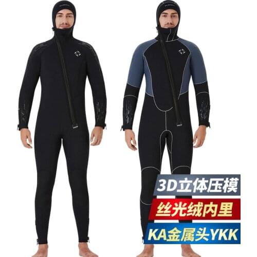 Man 5mm Neoprene Glue Taped Full Body Thermal Surfing Scuba Deep Diving Quick Dry Spearfish Diving Wetsuit