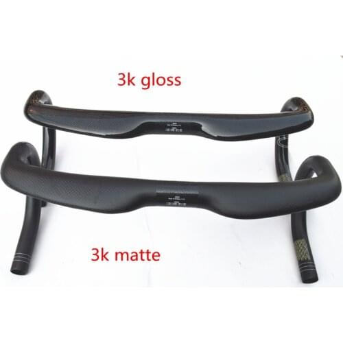 New full carbon fiber road bike bar Bicycle Handlebar cycling parts inner routing 3k finish 31.8*400/420/440mm